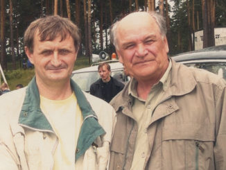 Георгий Михайлович Коровин (справа) с челябинским краеведом Владимиром Леонидовичем Бухаровы